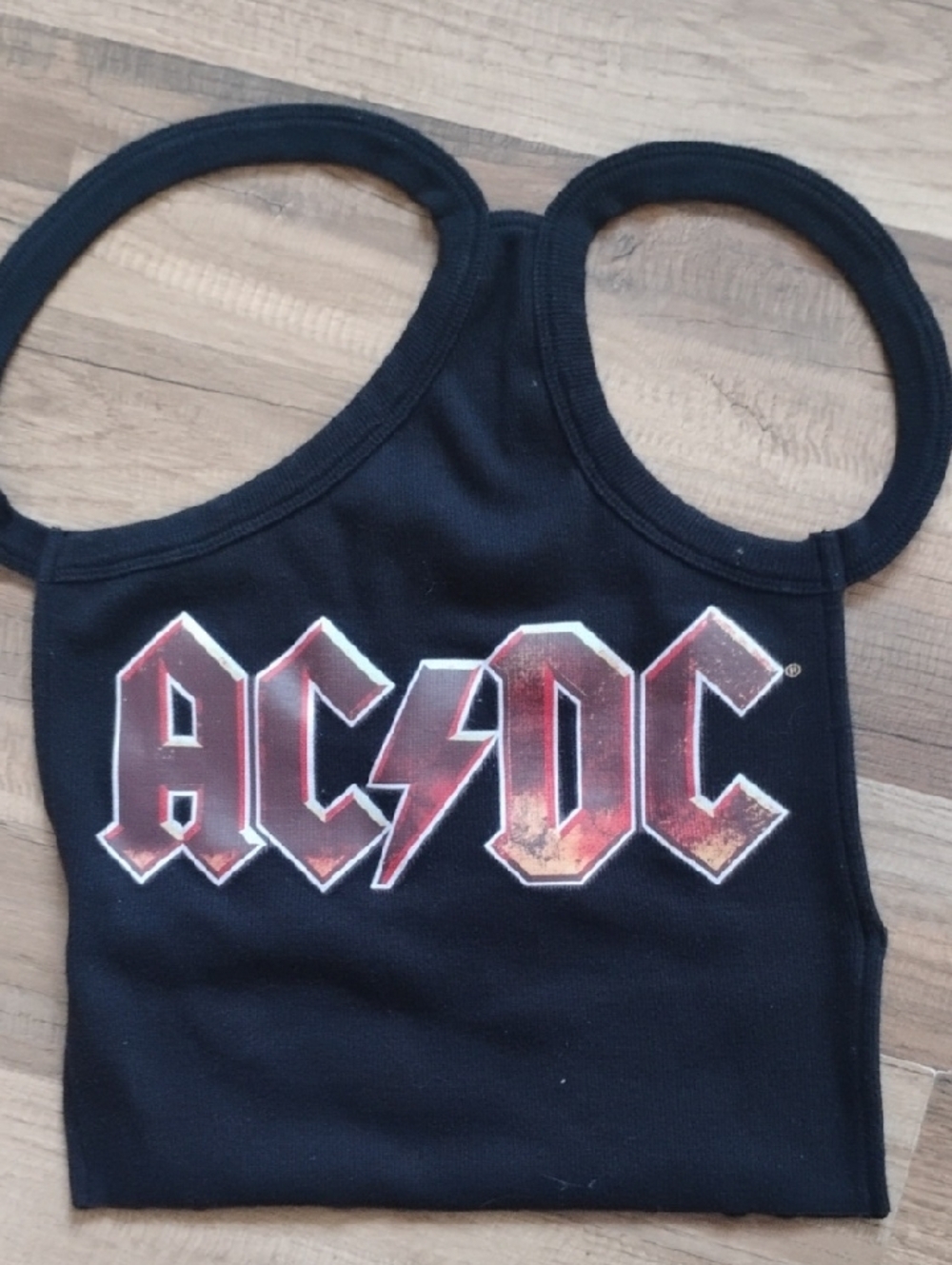 AC/DC Black Tank Top with Red Gradient Logo
